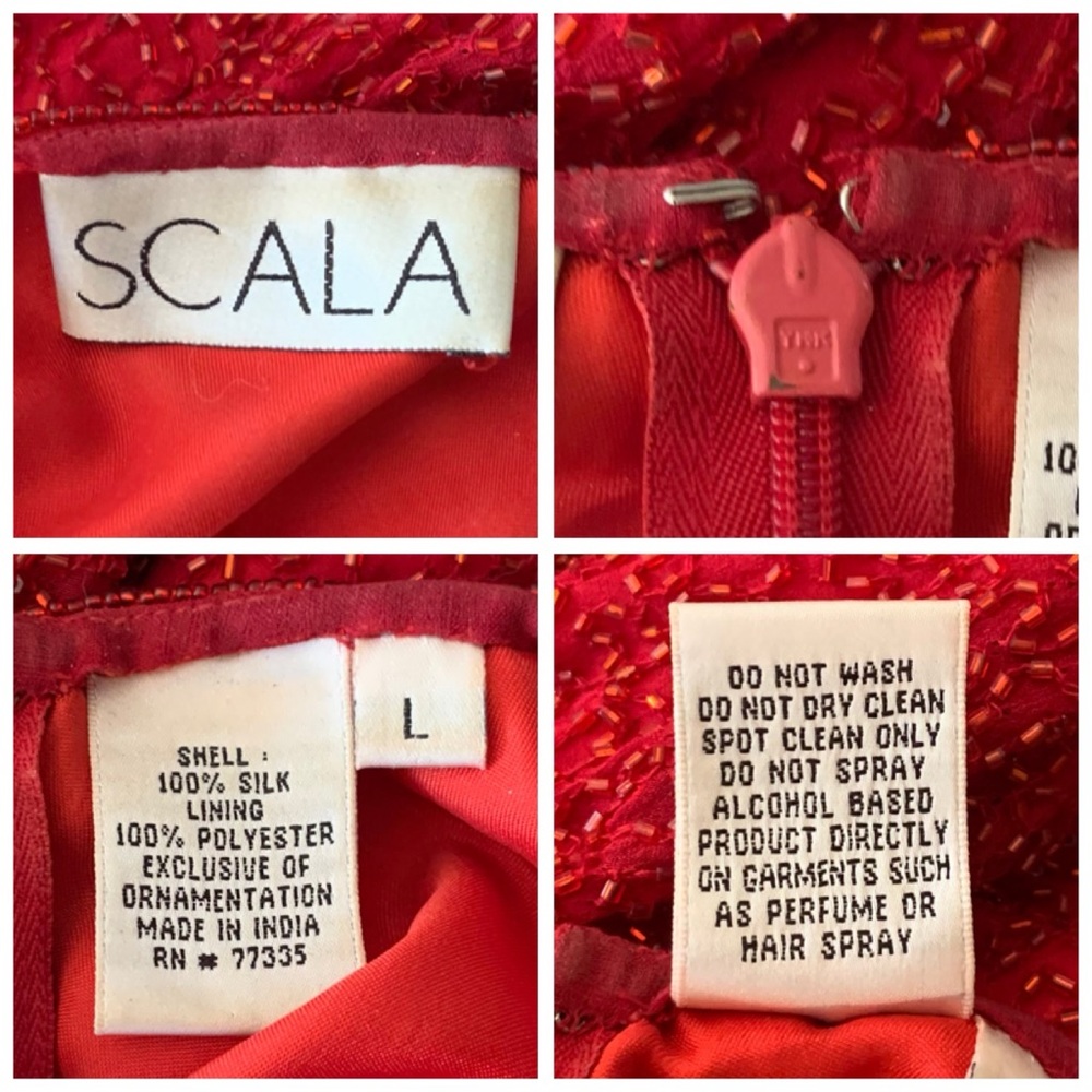Scala Red beaded Evening Gown - Picture 16 of 16